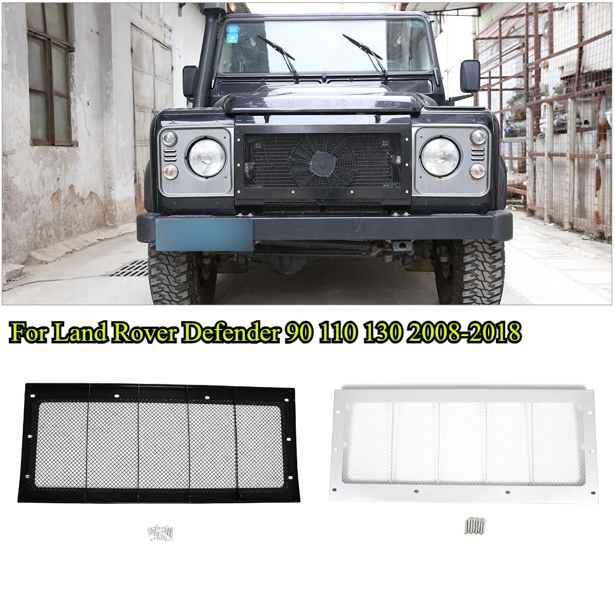 For Land Rover Defender 90 110 130 2008-2018 Carbon steel Car Front Hood Grill Insect Prevention Mesh Cover Car Accessories
