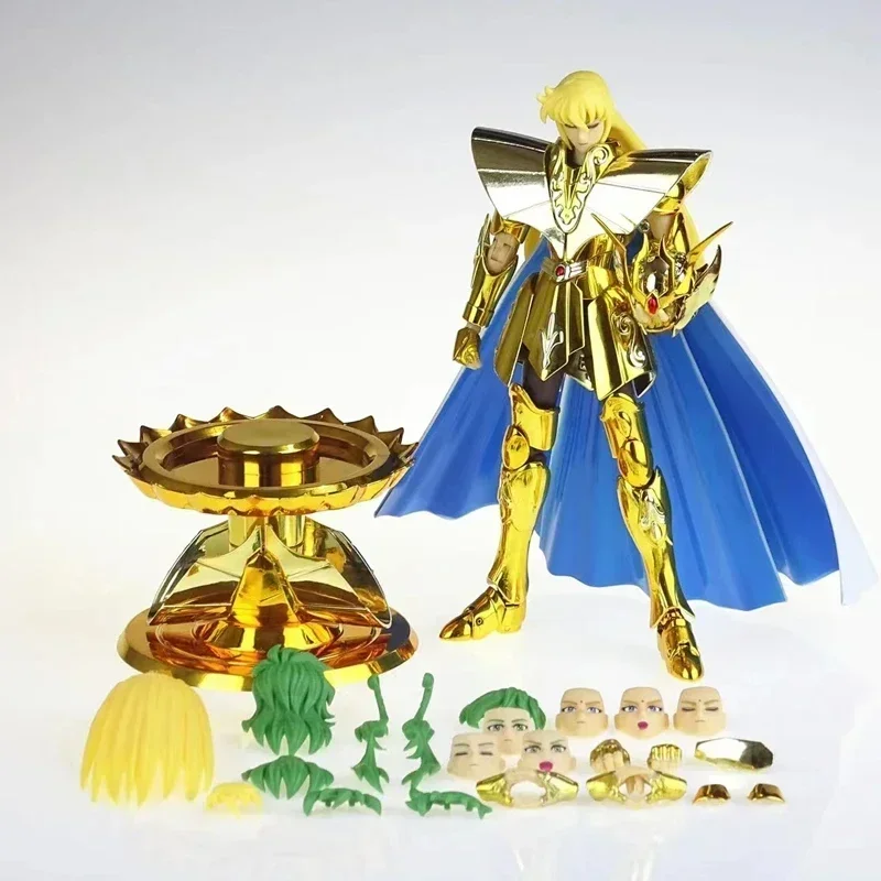 CS Model Saint Seiya Myth Cloth EX Virgo Shaka w Andromeda Shun Head+Lotus Base 24K/OCE Gold Knights of the Zodiac Action Figure