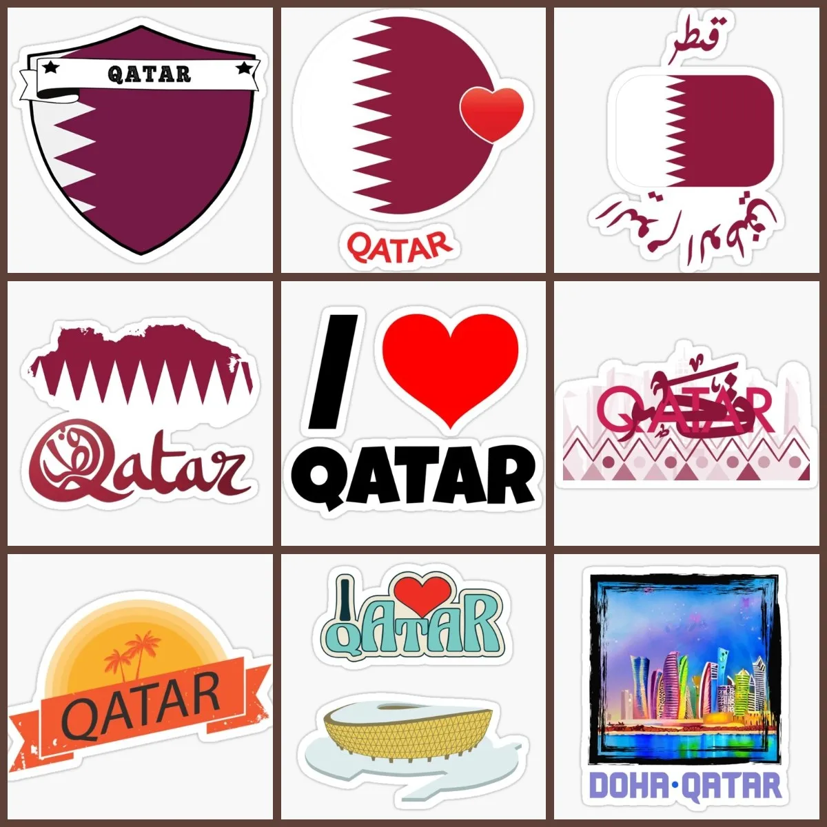 

country code Q qatar flag map Stickers helmet racing Truck Car Motorcycle Window laptop Refrigerator Decoration PVC decals
