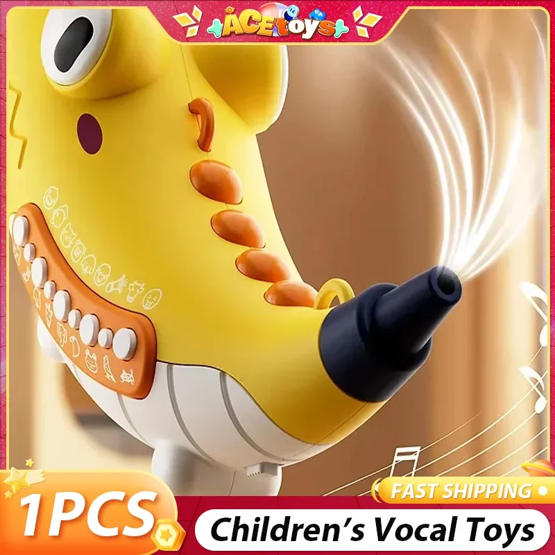 Brinquedos educativos para crianças, chifre fofo, seguro, divertido e agradável, cavidade da boca do bebê, treinamento muscular, brinquedo vocal suave