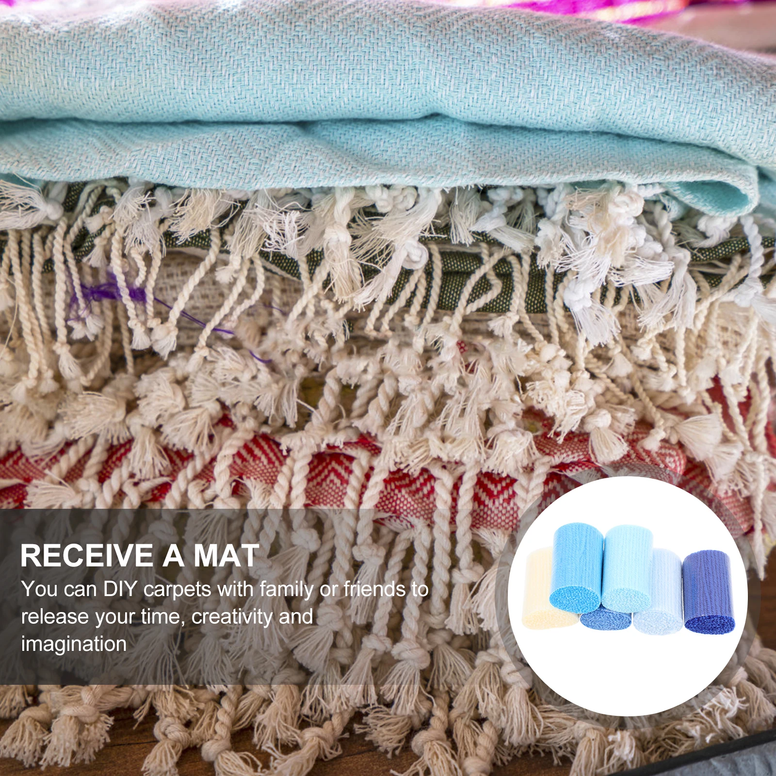 

6pcs Embroidered Thread Acrylic Yarn DIY Crafts Latch Hook Rug Soft Warm Friendly Flexible Pillowcases Blankets