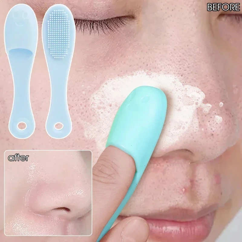 Silicone Nose Brush Facial Pore Cleaner Portable Blackhead Double-sided Massage Brushes Beauty Cleaning Tool Facial Nasal Scrub