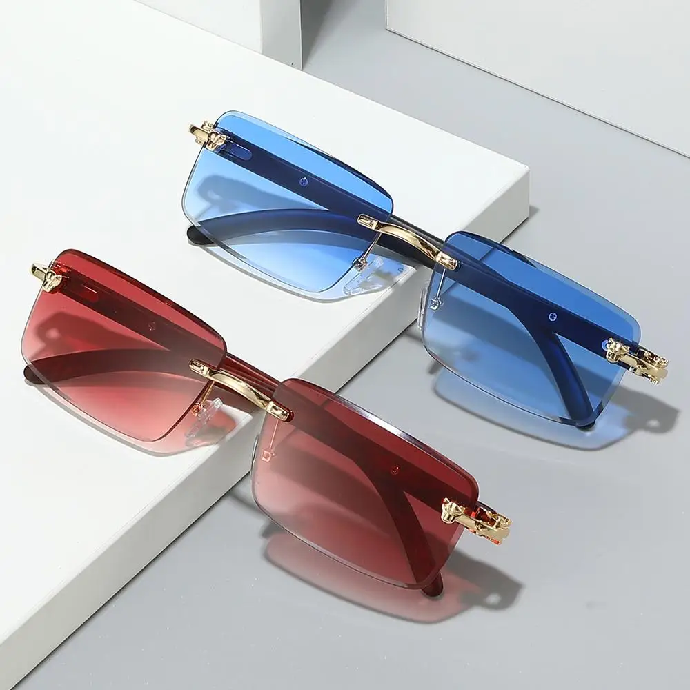 

Trendy Cheetah Decoration Retro Sunglasses Ocean Lens UV400 Clear Sun Glasses Summer Eyewear for Women & Men