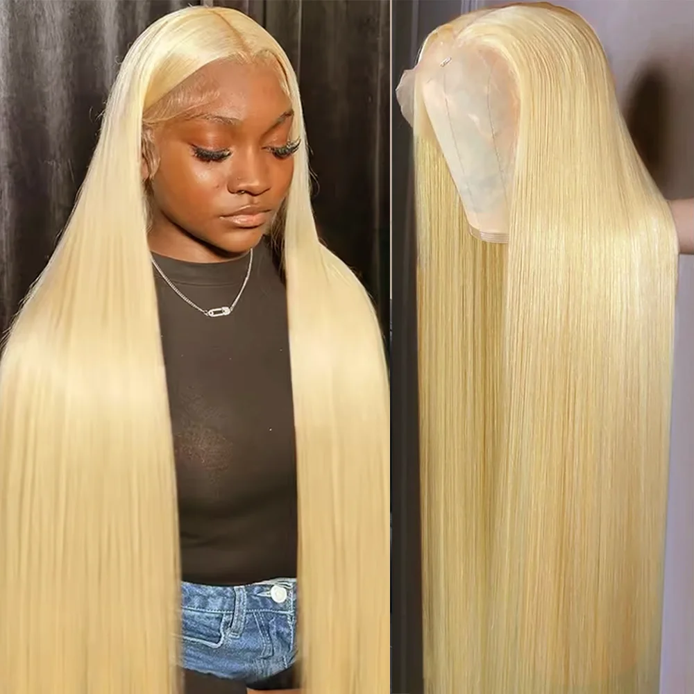 

613 Human Hair Wigs Blonde HD Lace Front Wigs 13x6 Straight Human Hair Lace Frontal Wig Brazilian Hair Wigs for Women 46 Inch