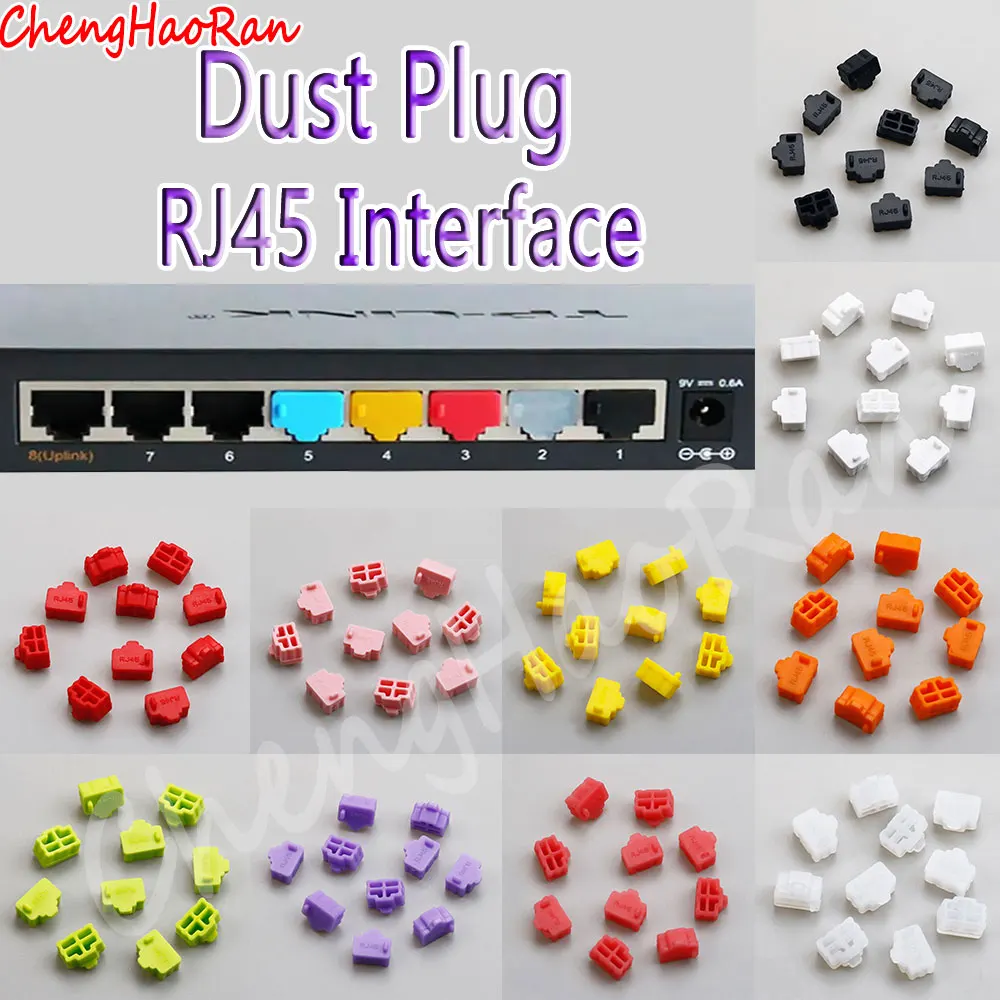 

10pcs/Set RJ45 Interface Silicone Dust Plug Laptop LAN Cable Dustproof Plugs Desktop Router Switch Network Card RJ45 Port Cover