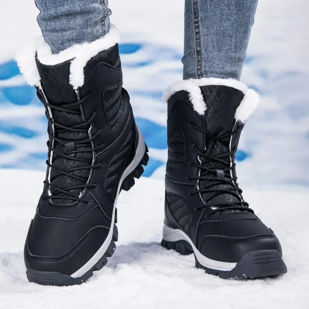 

Winter Women's Snow Boots High Top Hiking Boots for Women Winter Outdoor Walking Sneakers Waterproof Plush Warm Platform Boots