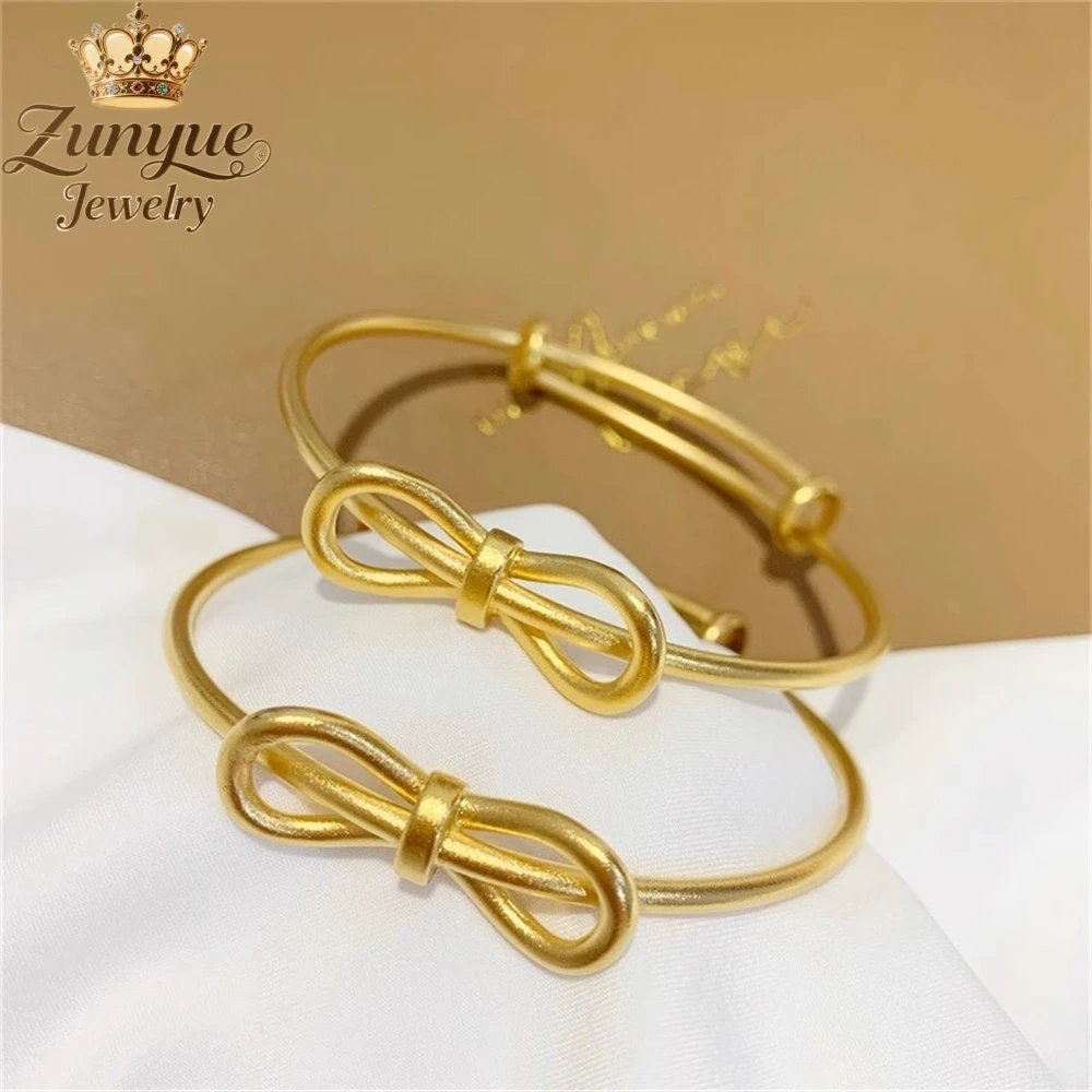 

High-End Sand Gold Bow Bracelet Luxury Quality Jewelry Decorations Fashion Jewelry Exquisite Best Selling Elegant Popular Charms