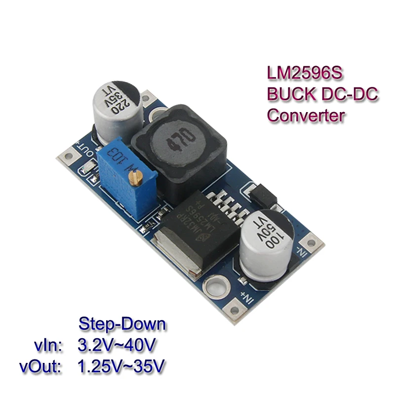 LM2596S DC-DC Buck Converter Vehicle Stabilizers Step-Down Power Supply Module LM2596 Adjustable DC1.25V-35V Voltage Regulators