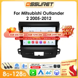OSSURET Android Autoradio Speler voor Mitsubishi Outlander 2 Peugeot 4007 Citroen C-Crosser Carplay Multimedia 6115 Autoradio GPS