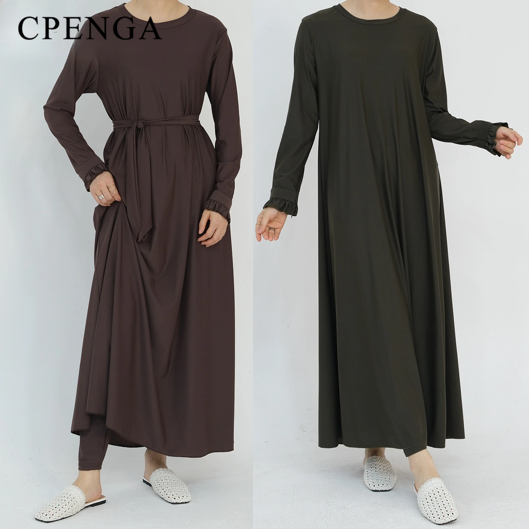 

2 Piece Modest Muslim Burkini Swimsuit for Women 2025 Summer Islamic Femmes Top and Pant Swimwear Suit