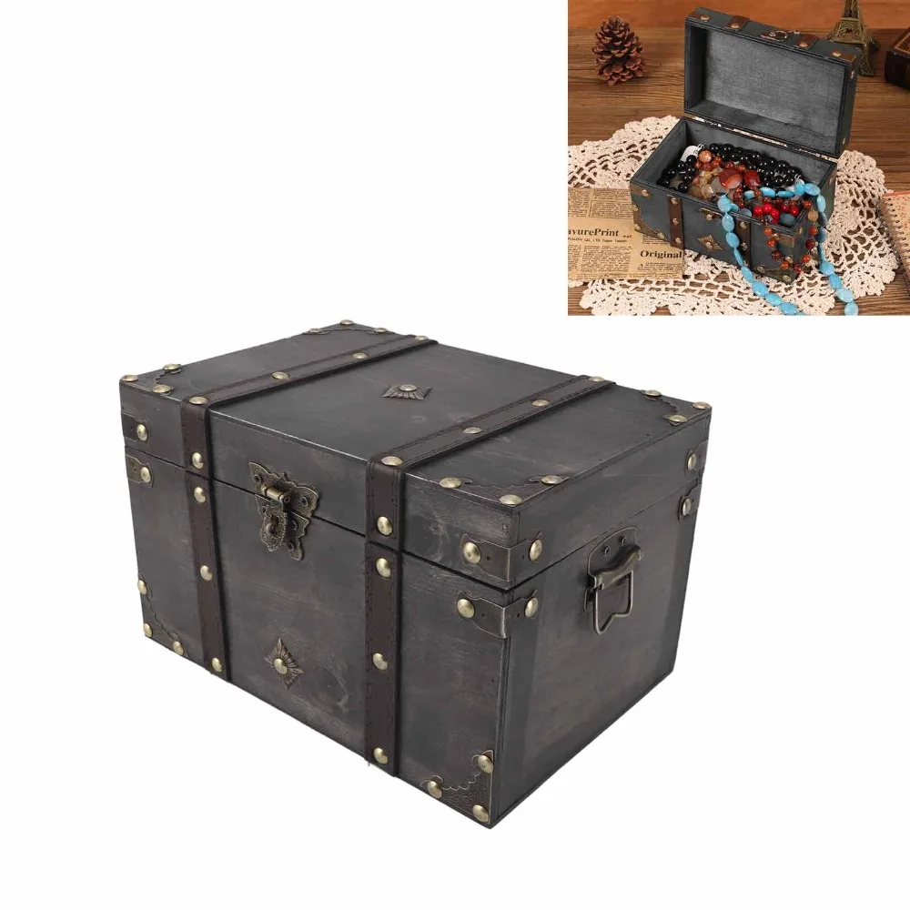 Jewelry Boxes Grey Wooden Storage Box Red Exquisite Wooden Jewelry Box Lockable Lid Large Wooden Box With Lock For Trinkets