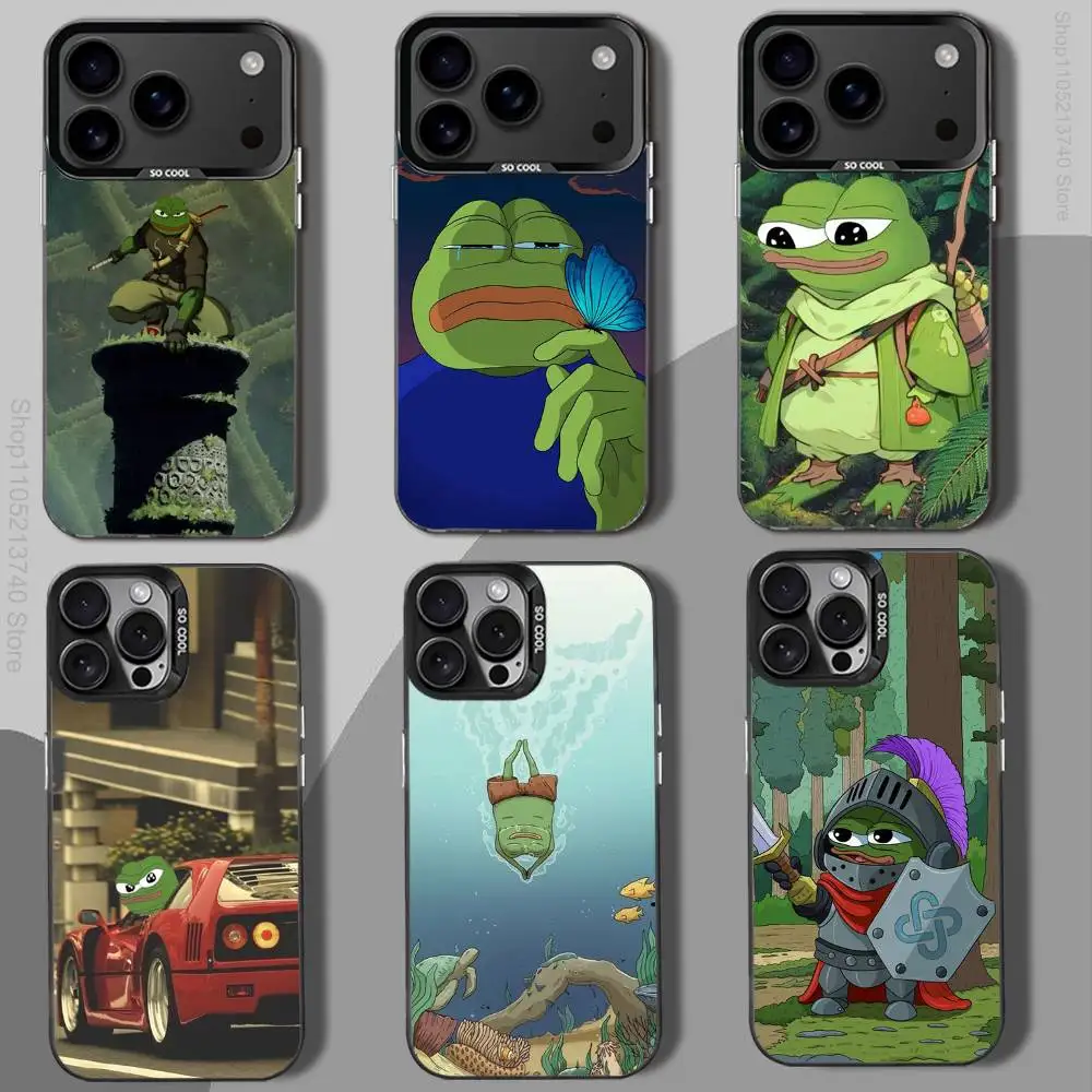 

P-Pepe Funny F-FrogS Phone Case For iPhone 12,16,11,14,13,17,15,E,Max,Plus,Air,Pro,Mini black Shockproof Cover