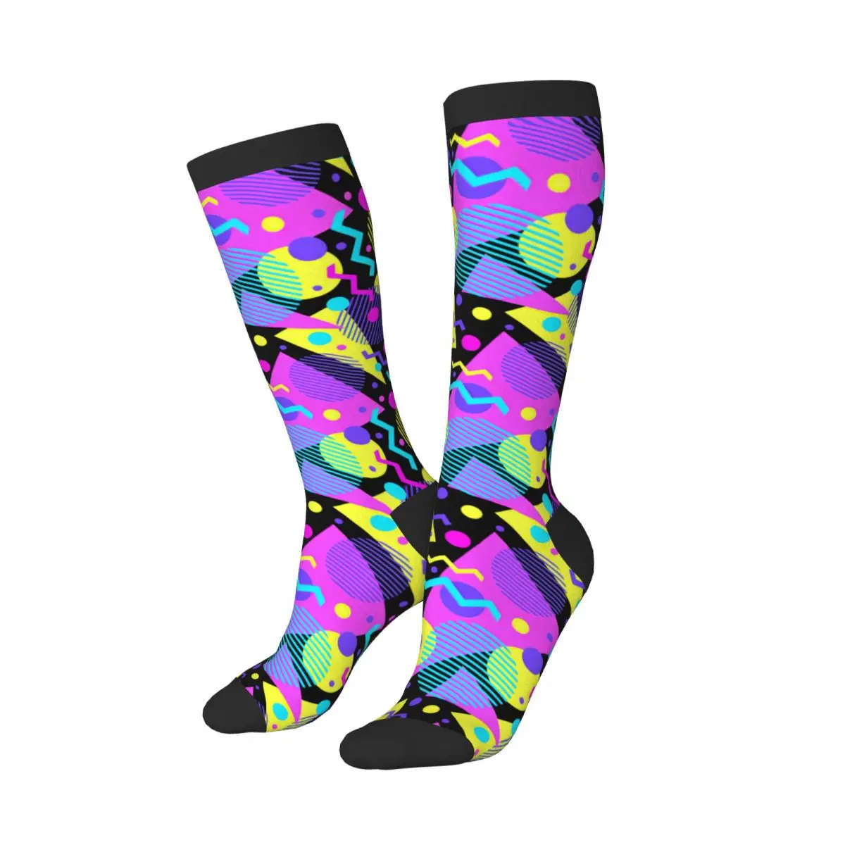 Knee Long Stocking Geometric 80s Style Adult Socks Stockings
