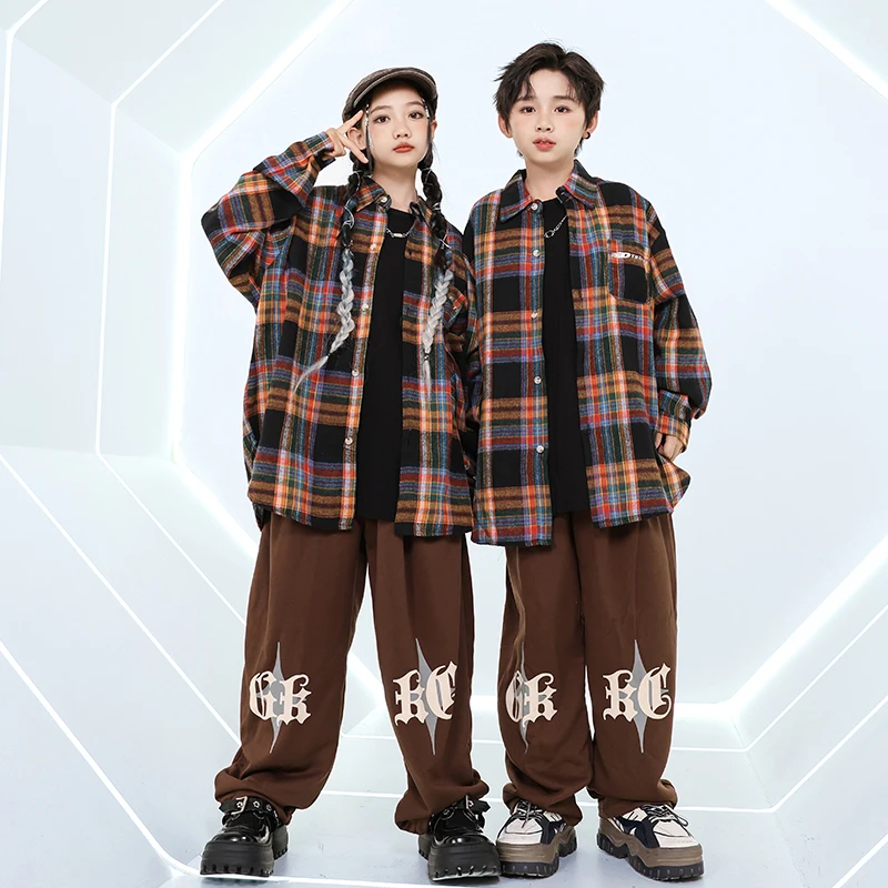 Hip Hop Kostüme Jungen Cool Shirt Weste Cago Hosen Kleidung Sets Mädchen Street Dance Jogger Kinder Jazz Kostüme Kinder Streetwear