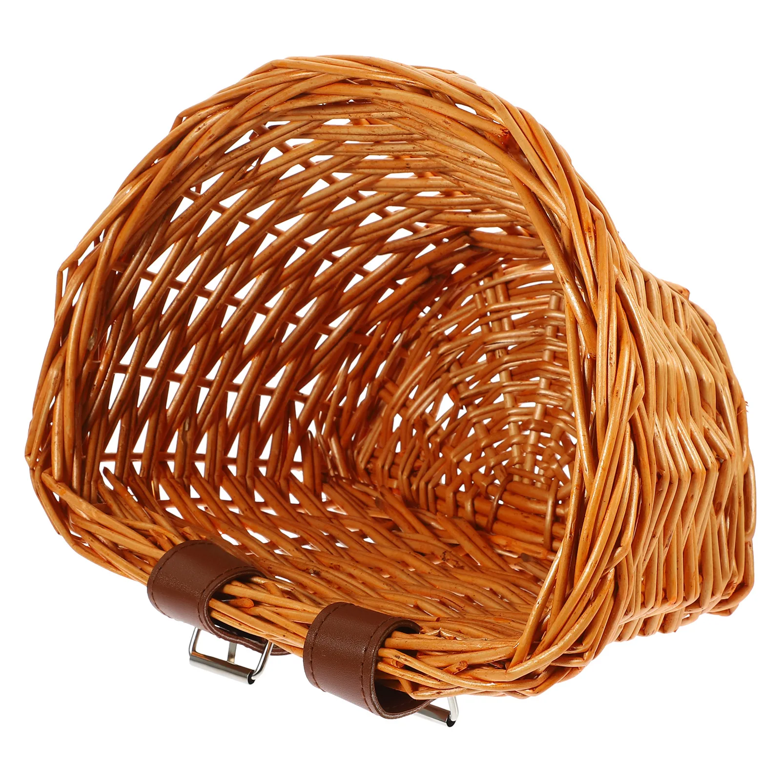 

Durable Willow Woven Bike Basket for Children Easy Install Front Handlebar Storage Container Large Capacity Smooth Surface D