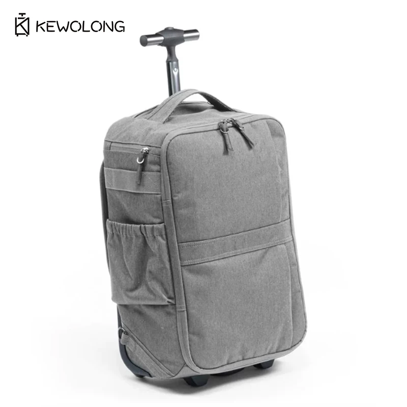 17 Inch Rolling Laptop Backpack with Wheels, Large Capacity Carry On Trolley Travel Bag for Business, 2-in-1 Convertible Luggage