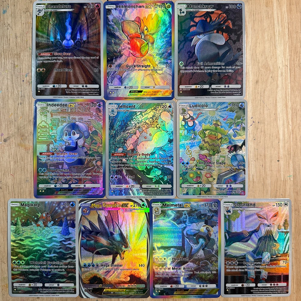 DIY Cartoon PTCG TCG Pocket Collection Card English Magikarp Mew Giratina Latias Latios Refractive Color Flash Card Child Gifts