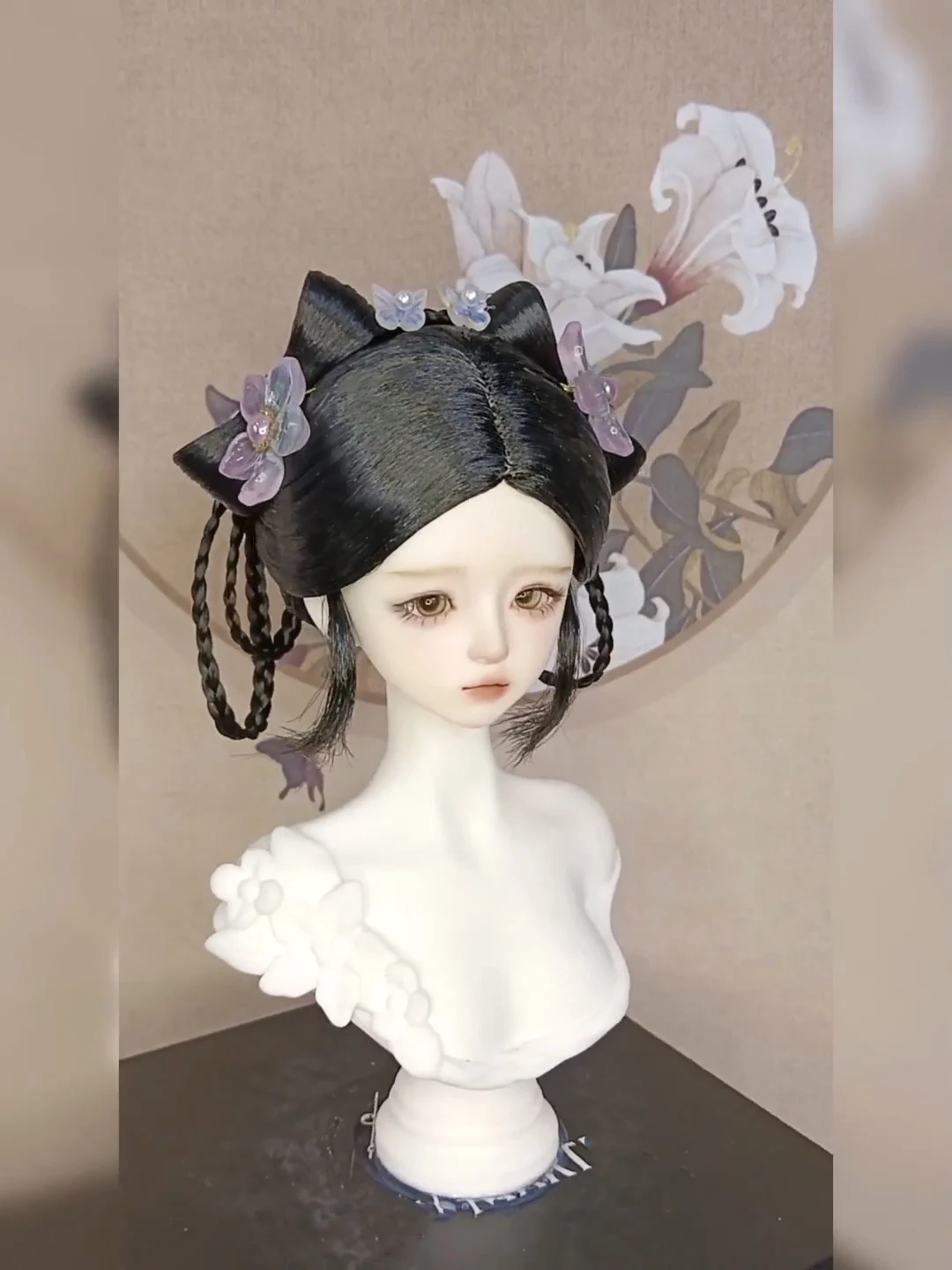 1/6 1/4 1/3 مقياس BJD دمية الباروكات القديمة زي Hanfu خمر الشعر الطويل الجنية شعر مستعار ل MSD SD13 فتاة كبيرة SSDF اكسسوارات A1794