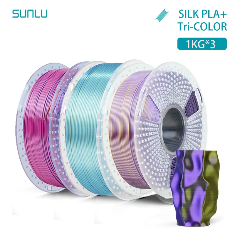 SUNLU 3KG ZIJDE / Dual / Triple / Vier kleuren 3D-printerfilament 1,75 mm 1000 g spoel (2,2 lbs) Netjes filament Geschikt voor de meeste FDM-printers