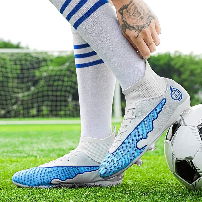 High Ankle Football Boots Cleats Grass Training Sport Indoor Soccer Shoes Turf Mens Sneakers Kids Soccer Shoes Men