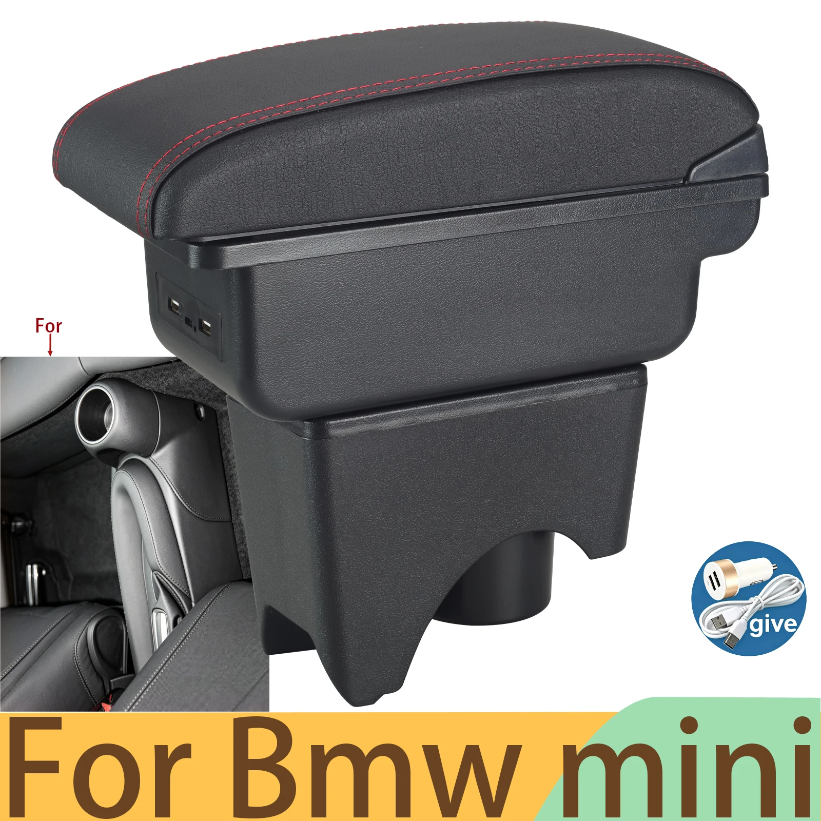 For MINI Cooper Armrest Box for Countryman R50 R52 R53 R56 R57 R58 R60 F55 F56 F57 F60 Car Armrest Box Retrofit Car Accessories