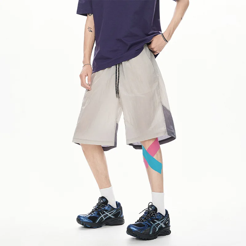 

Летние тонкие повседневные шорты для мужчин, быстросохнущие короткие брюки в американскую полоску, японские брюки-бермуды большого размера в клетку