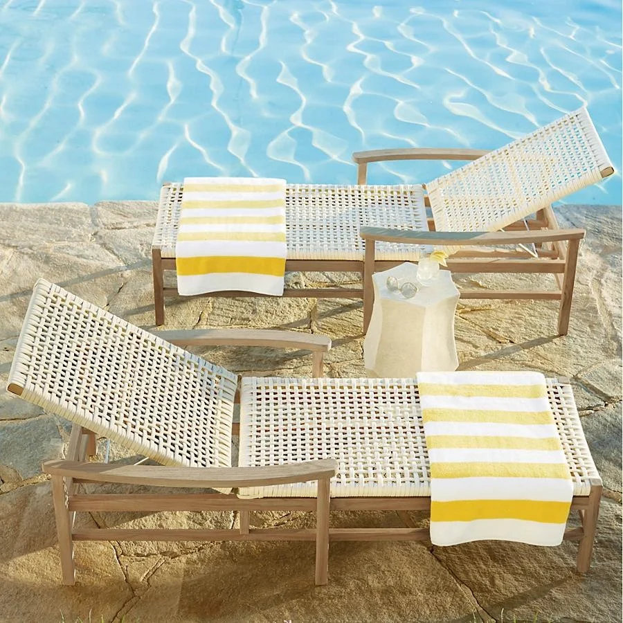 Swimming pool sun bed  teak chaise  sun r