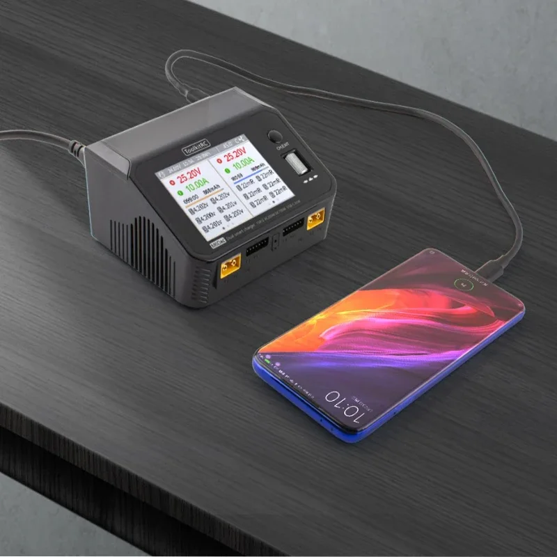 ToolkitRC M6DAC Dual Channel Smart Lipo Battery Charger Discharger AC 200W DC 350WX2 15A for 6S LiHV Lipo Battery PD 65W