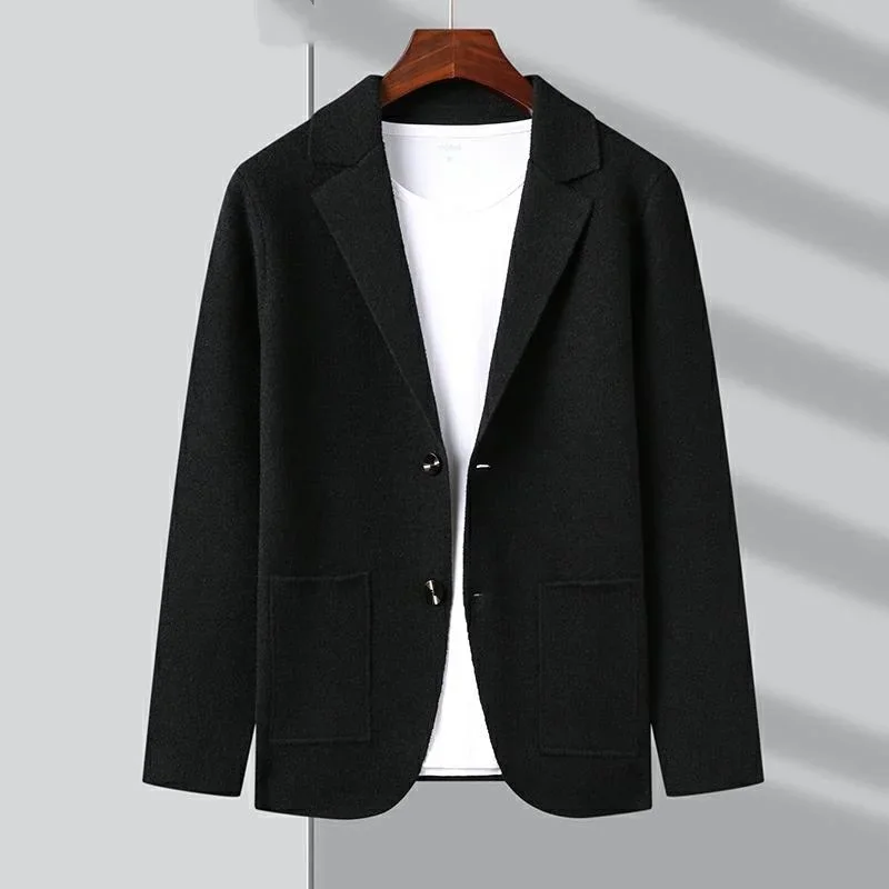 

Top Grade New Autum Winter Brand Fashion Slim Fit Knit Blazer Mens Top Cardigan Sweater Casual Coats Jacket Mens Clothes 2023