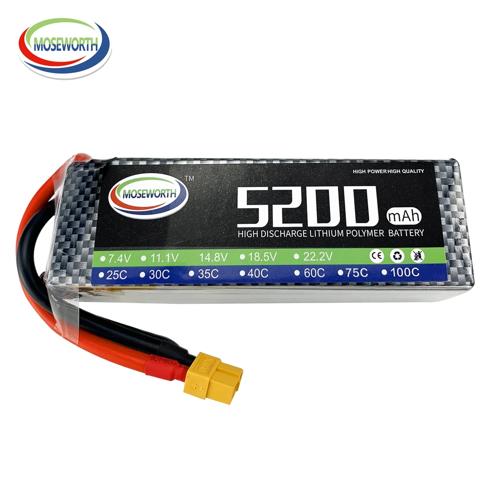 Moseworth 5S 18.5V 3300 4200 5200 6000mAh RC LiPo Battery For RC Car Truck Airplane Drone Helicopter 5S Lipo Battery