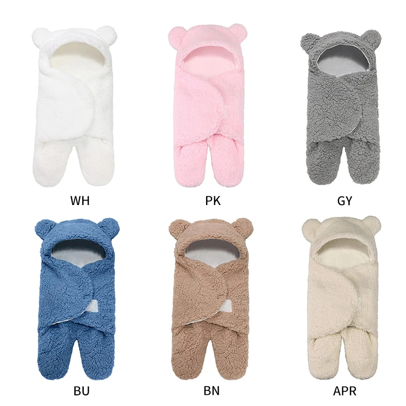 Baby Sleeping Bag Ultra-Soft Fluffy Fleece Newborn Cocoon Blanket Infant Boys Girls Clothes Sleeping Nursery Wrap Swaddle