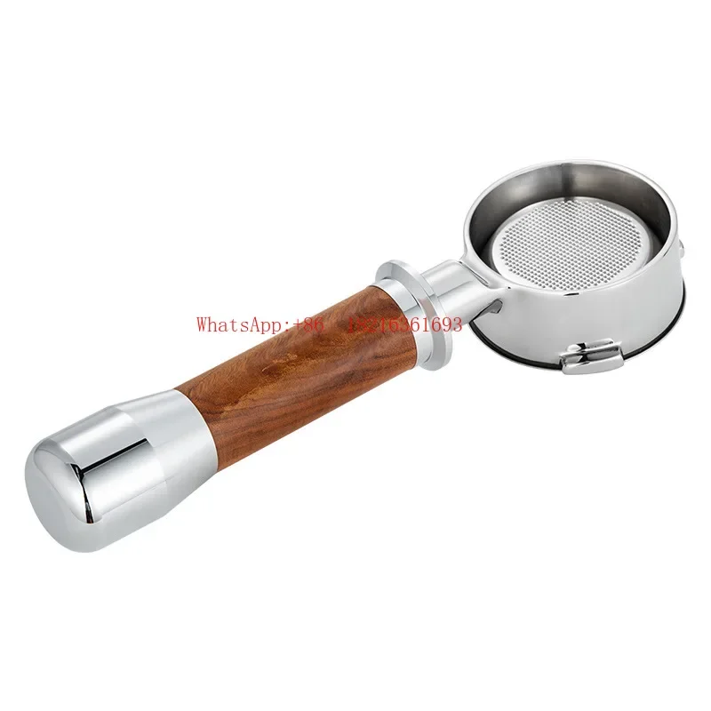 Store 1644 Removable Coffee Machine Handle Modified Solid Wood Handle Accessories Coffee Funnel 304 Stainless Steel Bottomles