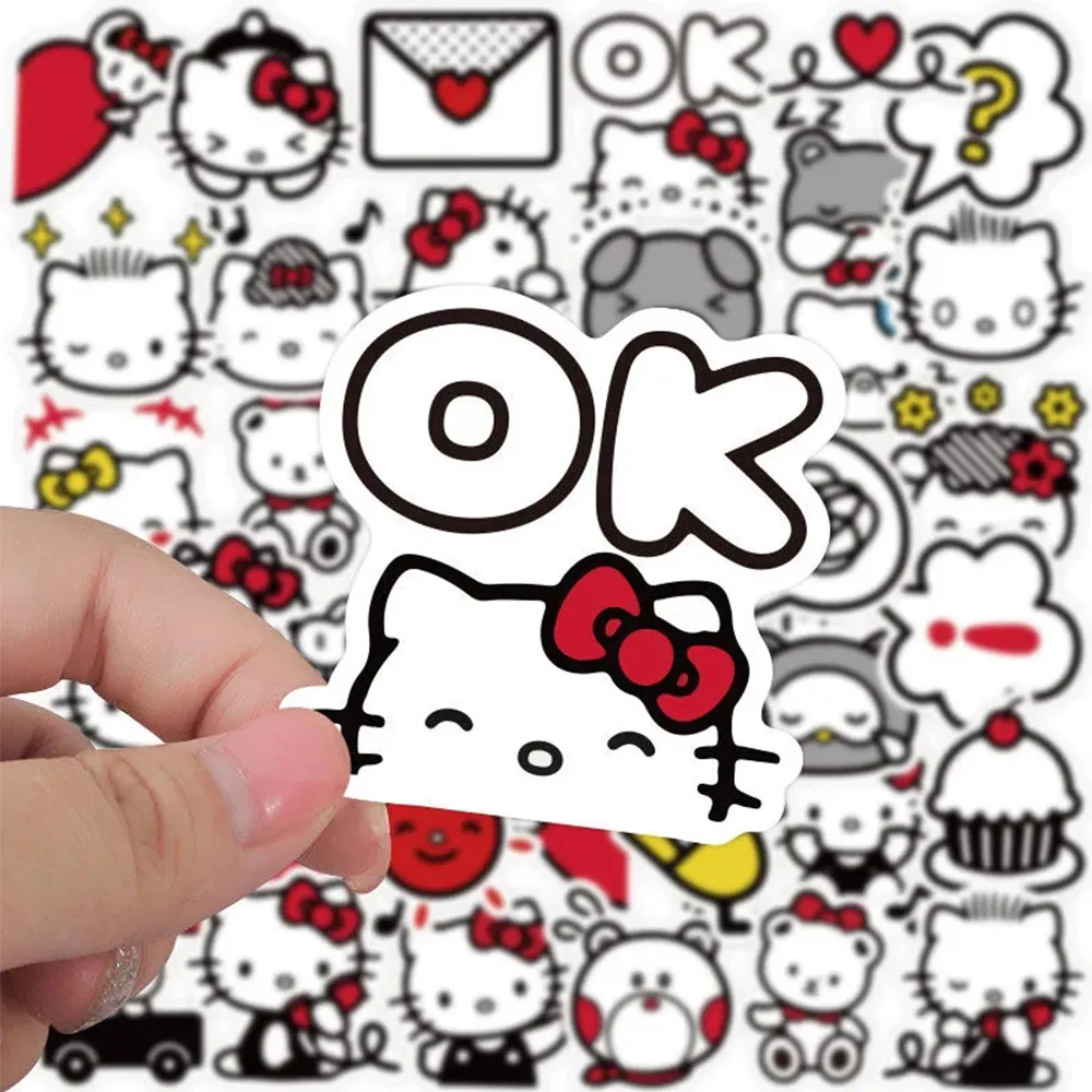 

10/20/40pcs Hello Kitty Stickers Kawaii Girls DIY Graffiti Scrapbooking Diary Laptop Phone Cute Cartoon Stickers for Kids Toys