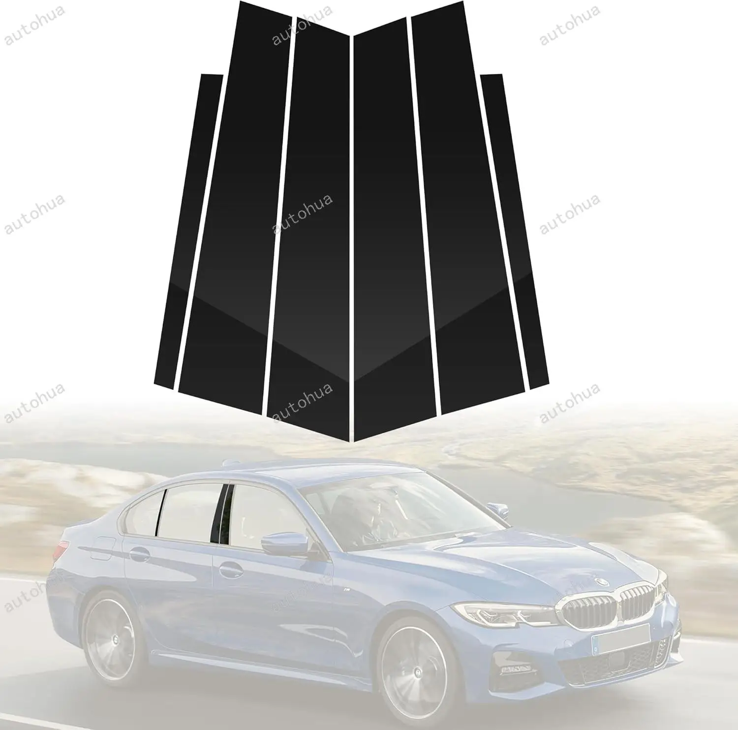 

Door Pillar Post Trim for BMW 3xi G20 2020-2022 Side Door Pillar Anti Scratch Glossy PC Stickers Cover Moldings 6-pcs