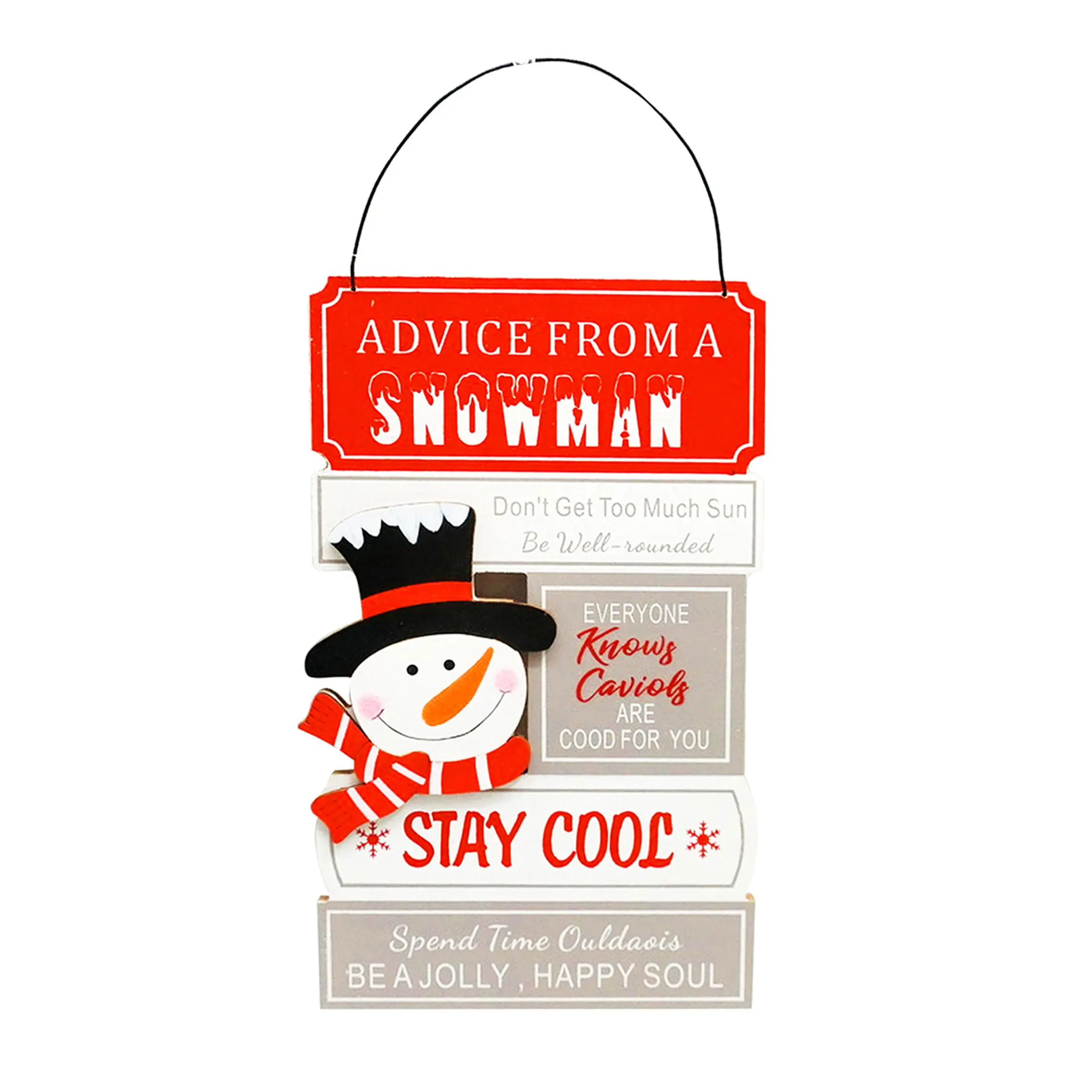 12 Pcs Christmas Tree Top Decoration Snowman Pendant Christmas Wooden Ornaments Celebrate Christmas Holiday Decorations