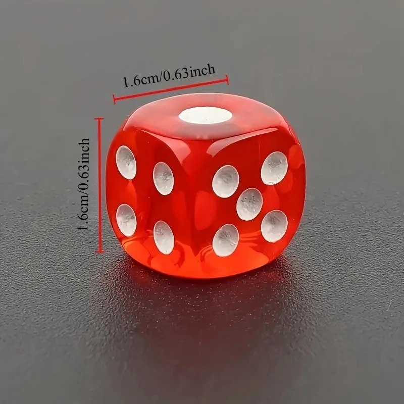 9pcs 16mm Vibrant Assorted Dice Set with Transparent Box Polyhedral D6 for DND RPG Board Game Tabletop Gaming Accessory