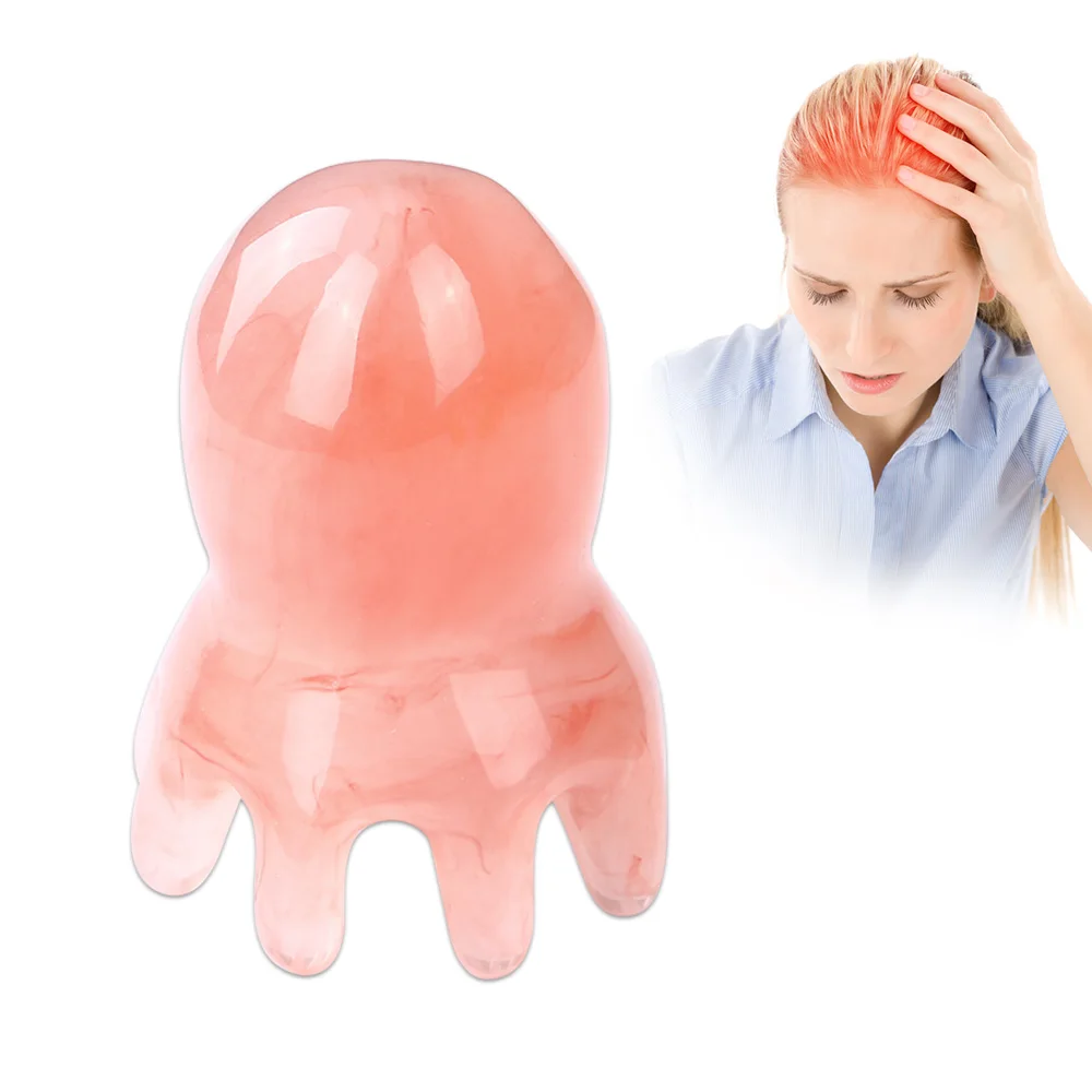 

Смола расческа в виде осьминога, массажер для головы, меридиан, соскабливание, массажная щетка для головы, иглоукалывание, спа, инструменты для массажа Gua Sha, дропшиппинг