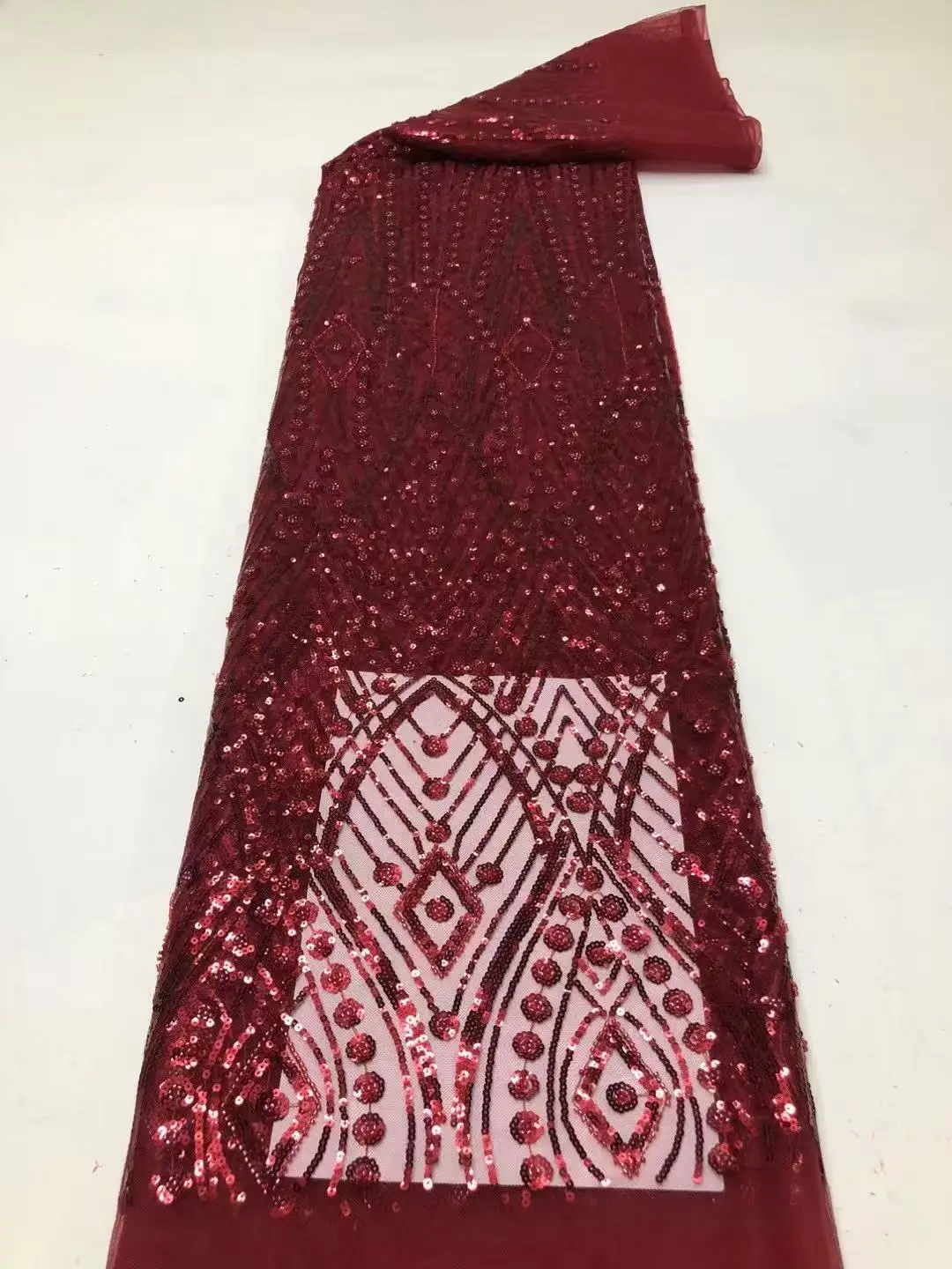 

5 ярдов роскошная французская сетчатая кружевная ткань с вышивкой бисером, африканская нигерийская кружевная ткань с блестками для свадебного платья, швейный материал