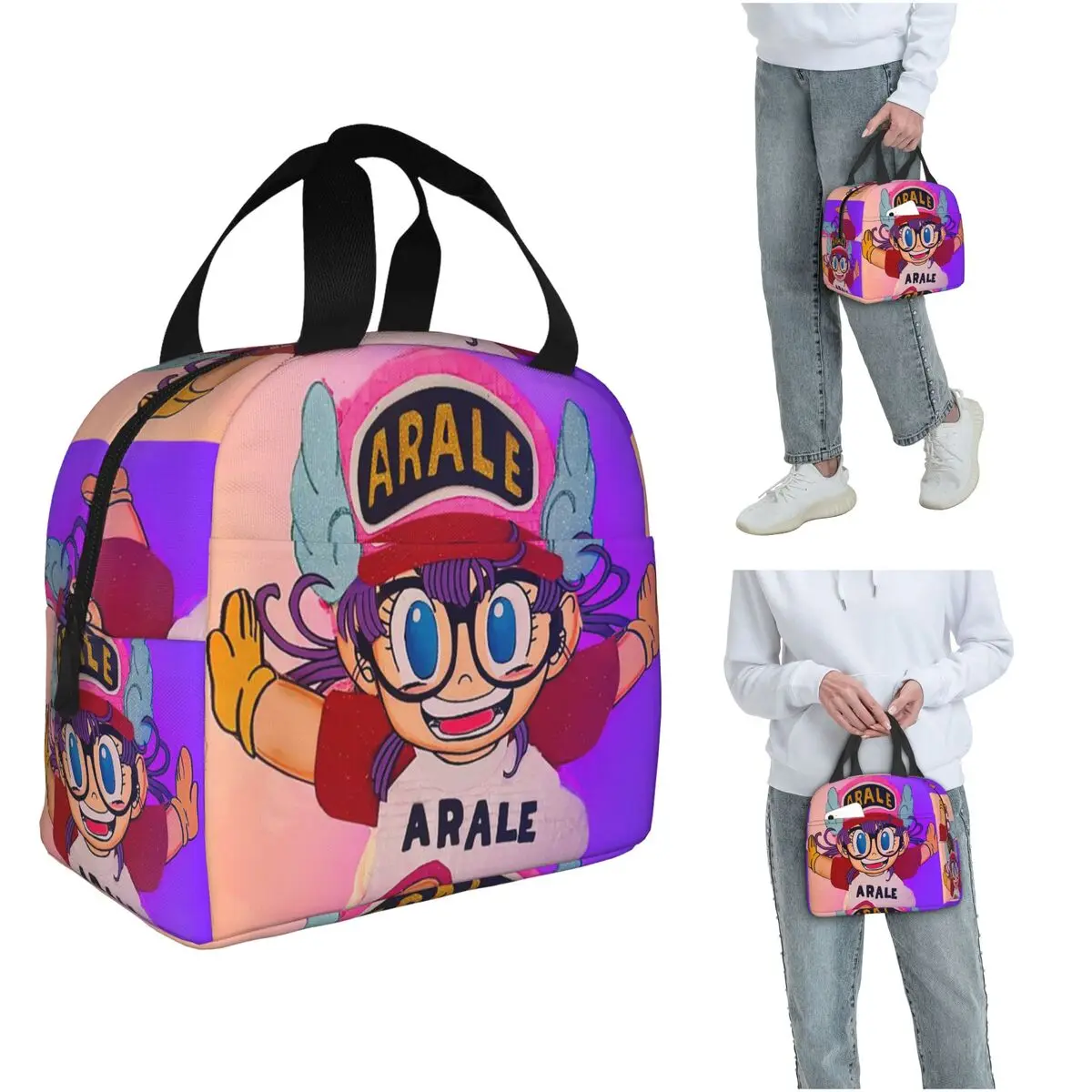 

Arale Dr.Slump Anime Insulated Lunch Bag for Kids School Cooler Thermal Food Box Tote Leakproof Lunch Boxes Container