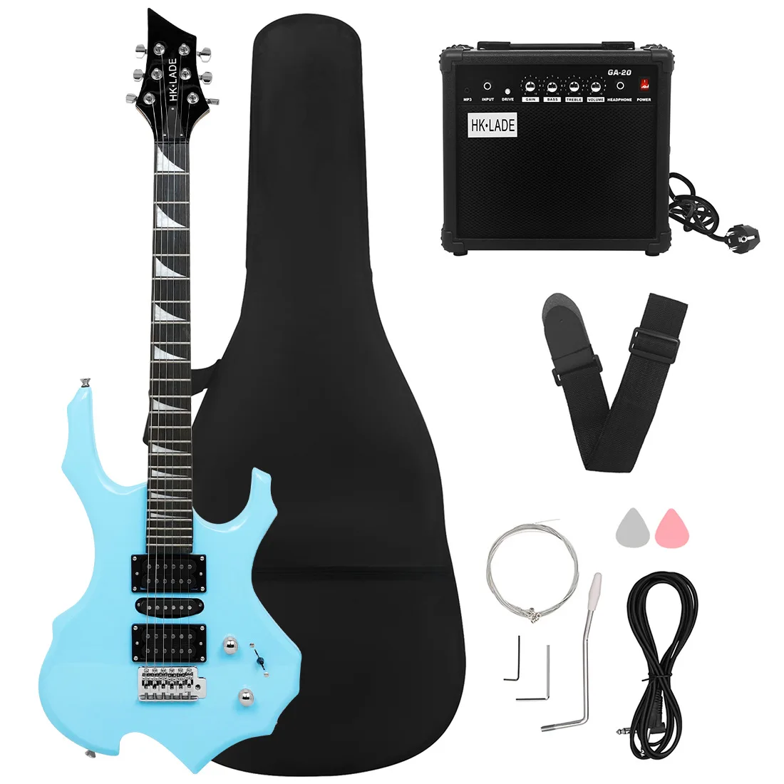 Rock Electric Guitar Set 24-Piece with Amp Starter Kit - Beginner Friendly Instrument Pack