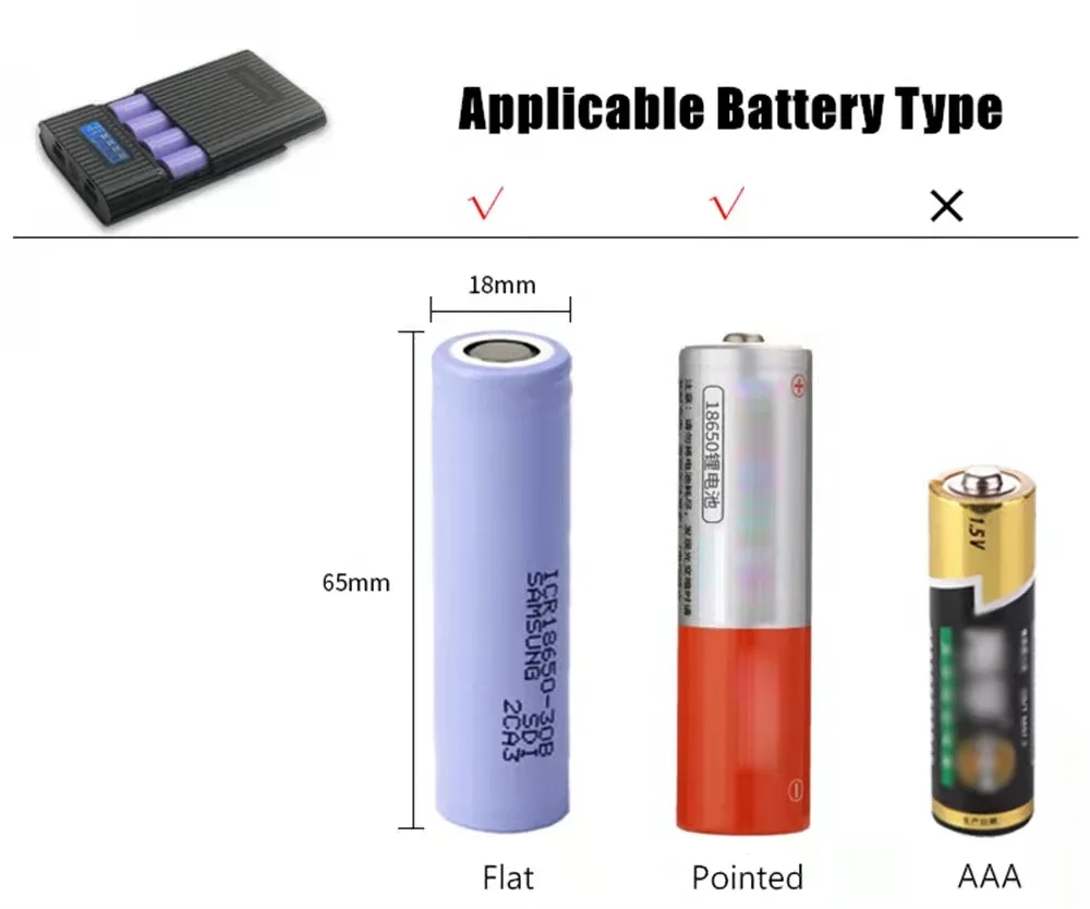 DIY Power Bank Case 4*18650 Battery Charge Storage Box 5V Dual USB Digital Display Charging Case For Smart Phones Battery Holder