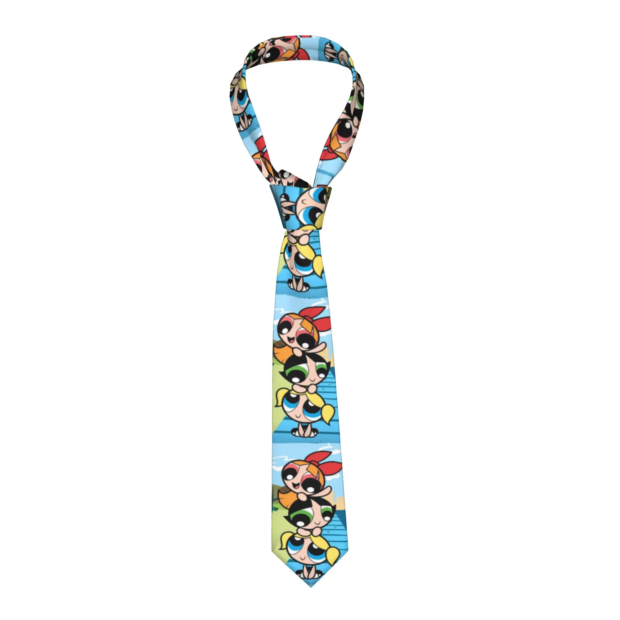 Whoopass Girls Blossom Bubbles Buttercup Neckties Men 8 cm Silk Wide Neck Tie for Mens Accessories Gravatas Cosplay Props