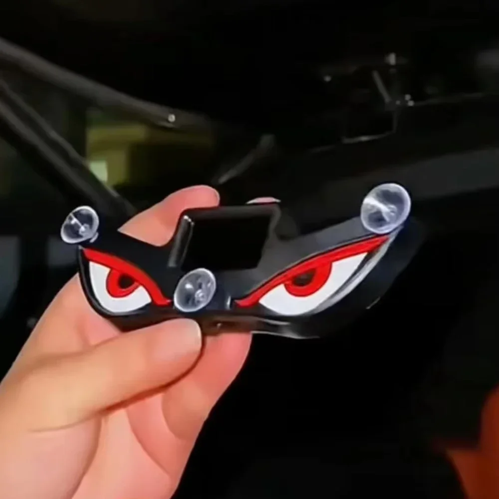 Dual Charge Solar Type-C Devil Eye Car Anti-Theft Warning Light Smart Vibration Sensor Suction Cup Auto LED Decor Safety Lamp