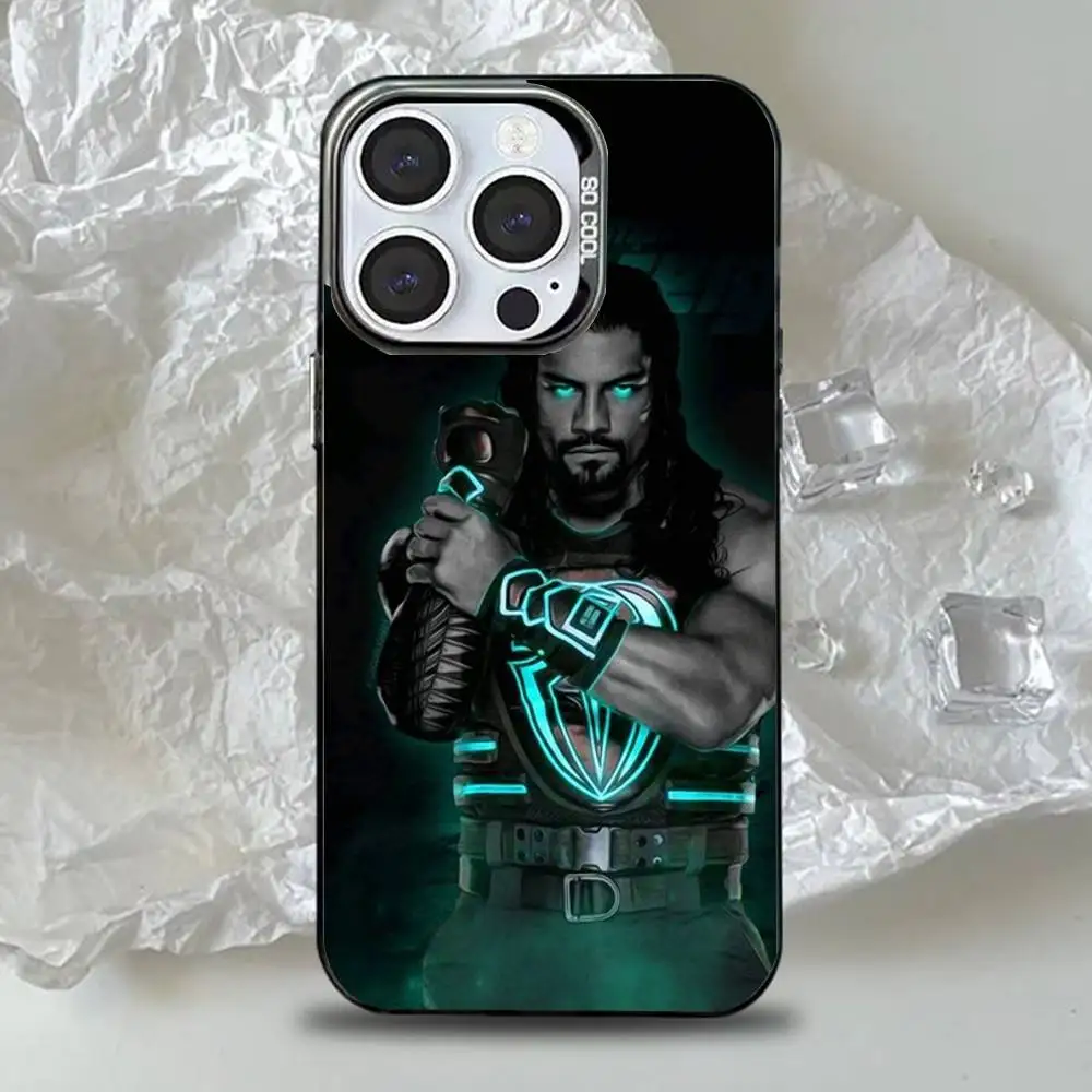 Чехол для телефона Roman Reigns для iPhone 16,15,14,13,12,11, Pro, Max, Plus, Mini, XS, SE, черный матовый жесткий бампер с защитой от падения