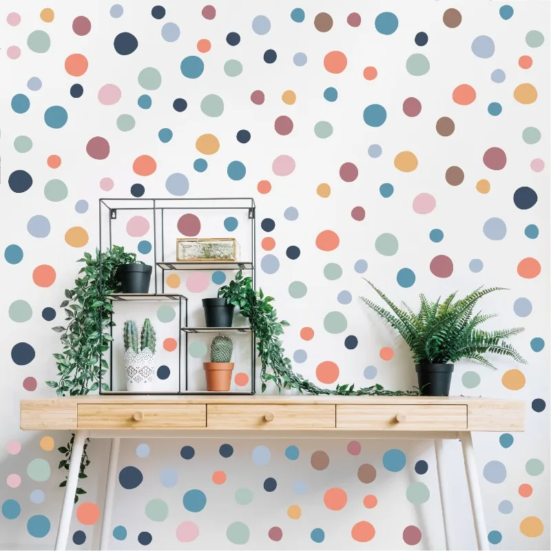 Multi-Color Dots Wall Stickers Vinyl Polka Dots Decals Circle Wall Stickers for Kids Boys Girls Bedroom Living Room Wall Decor