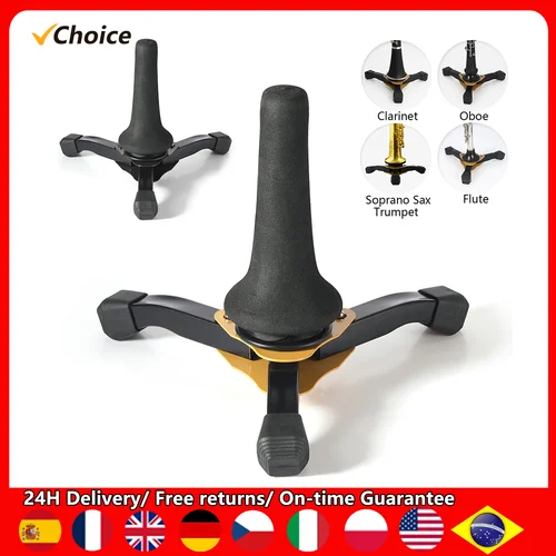 Soporte de trípode plegable portátil, accesorios de instrumentos de viento antideslizantes, adecuado para soporte de clarinete, trompeta, flauta, Oboe, Saxofón