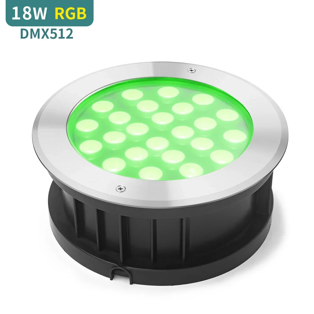 RGB DMX512 Led Ground Lights Waterproof IP68 900LM inground pool lights underwater