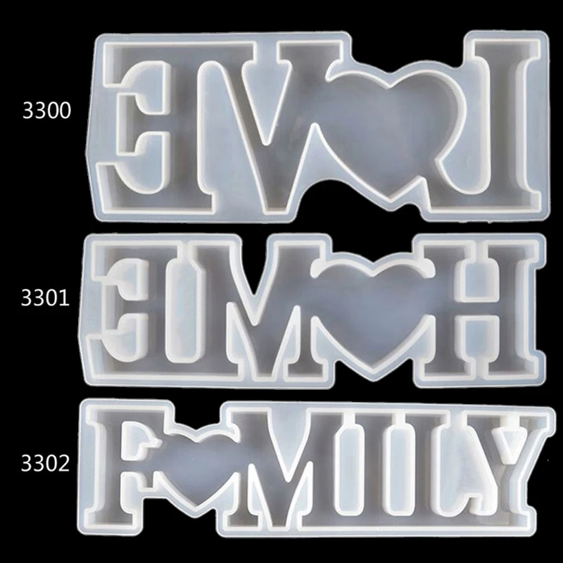 1/3 Pieces Love Home Family Silicone Mold Love Sign Word Mold Epoxy Molds Art Dropsale