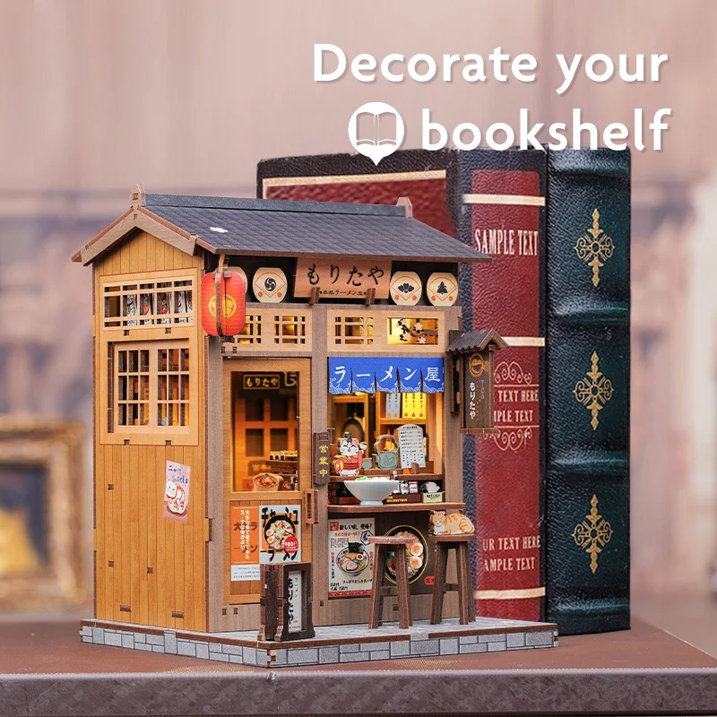 DIY Japanese Style Book Nook Shelf Insert with LED Lighting 2