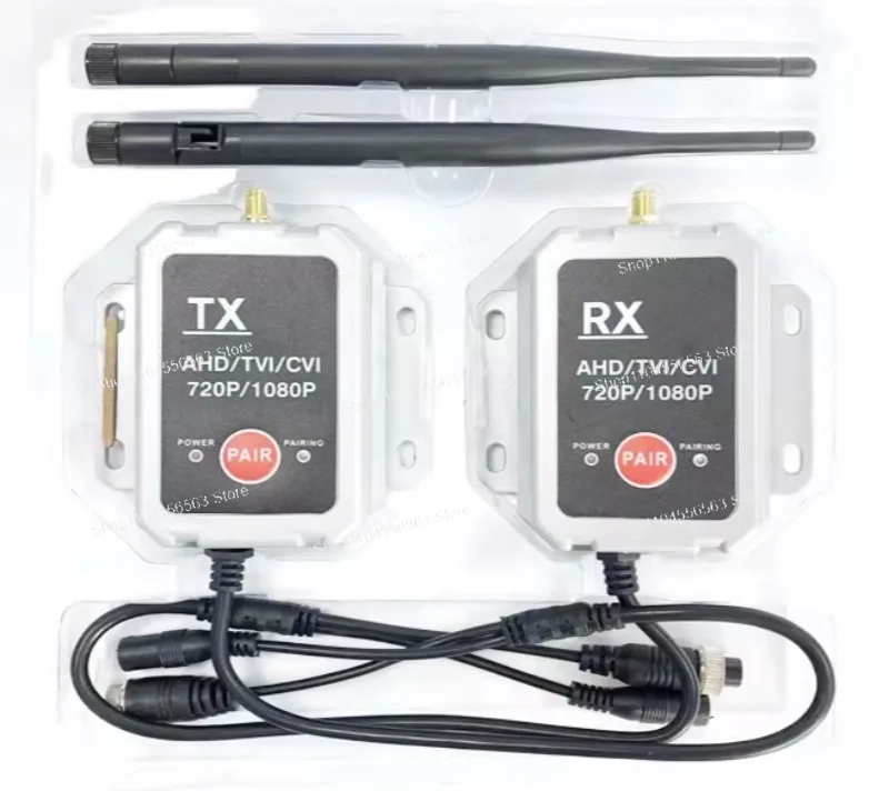 Wireless Transceiver AHD Wireless Transmitter/Receiver for Up to 1080P Wired Truck Camera Transmitter EU Plug